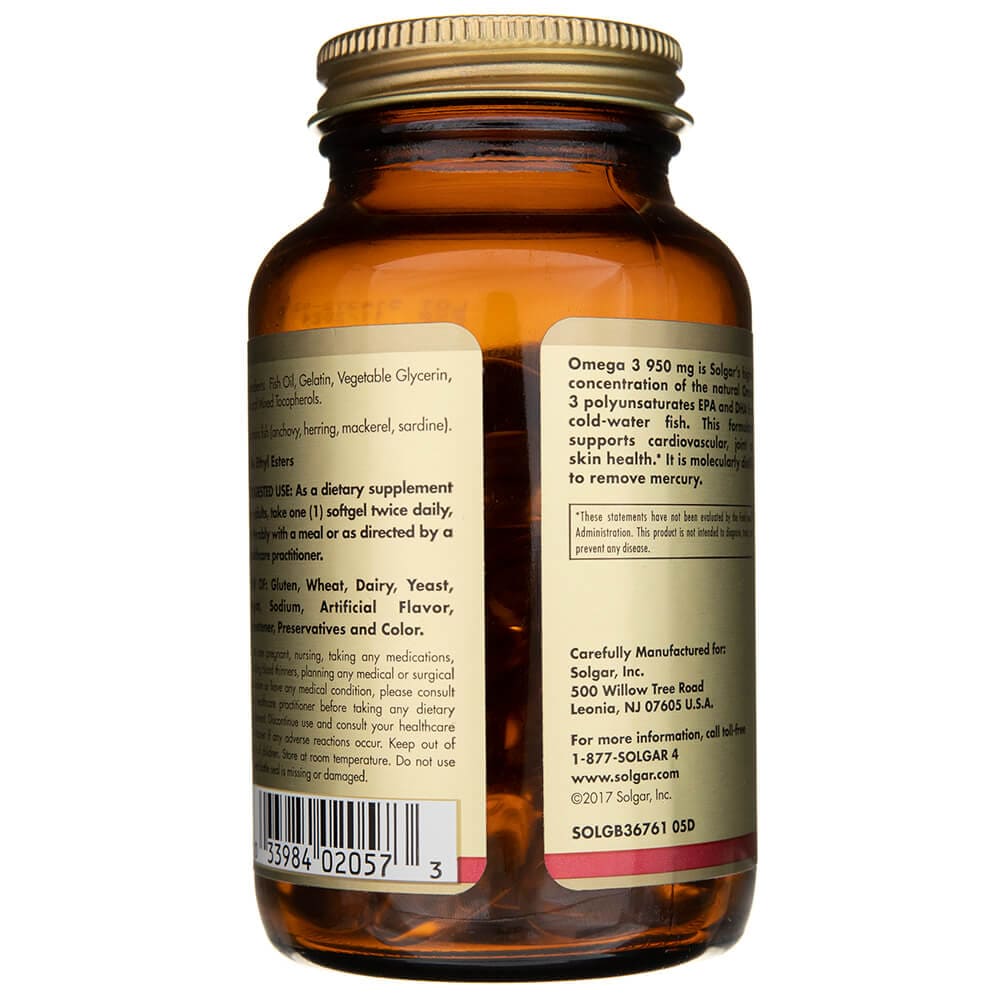 Solgar Omega 3 triple potencia 950 mg - 50 cápsulas blandas - Imagen 4