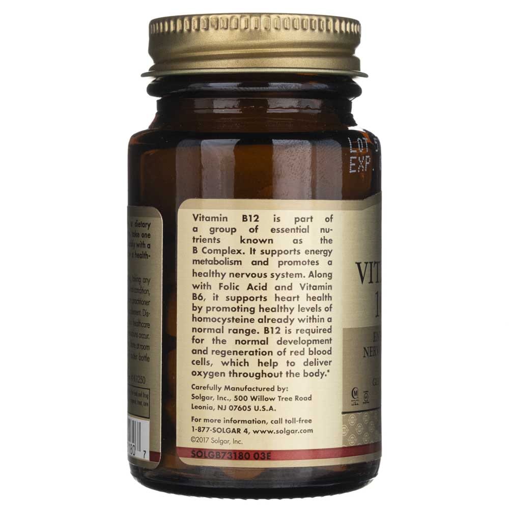 Solgar Vitamina B12 100 mcg - 100 Tabletas - Imagen 5