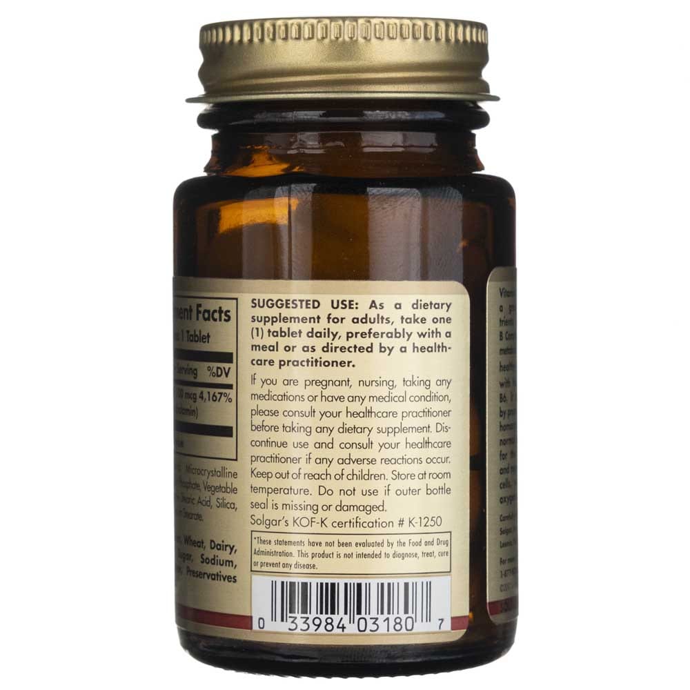 Solgar Vitamina B12 100 mcg - 100 Tabletas - Imagen 3