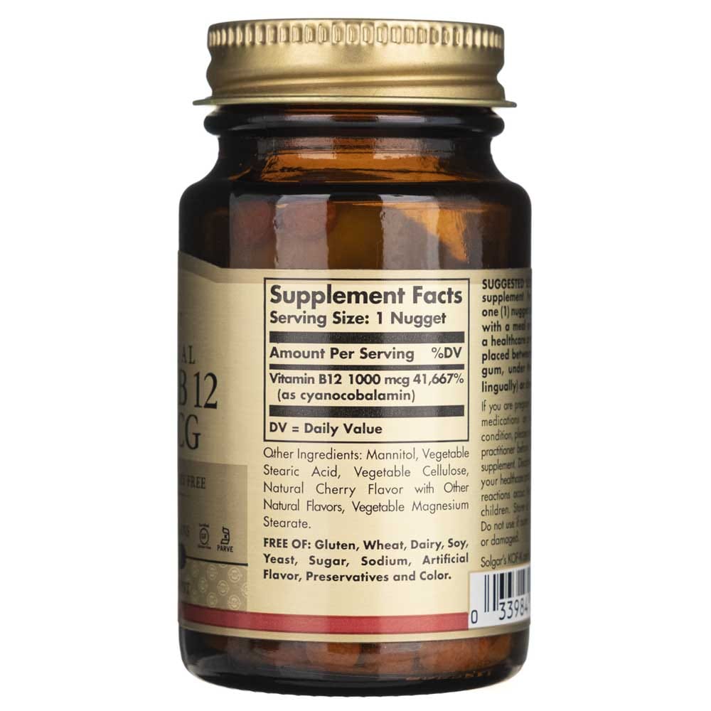 Solgar Vitamina B12 1000 mcg - 100 Nuggets - Imagen 2