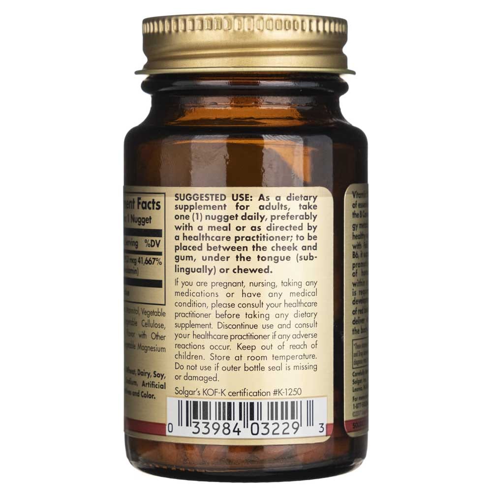 Solgar Vitamina B12 1000 mcg - 100 Nuggets - Imagen 4