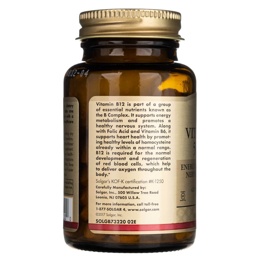 Solgar Vitamina B12 500 mcg - 100 Tabletas - Imagen 5