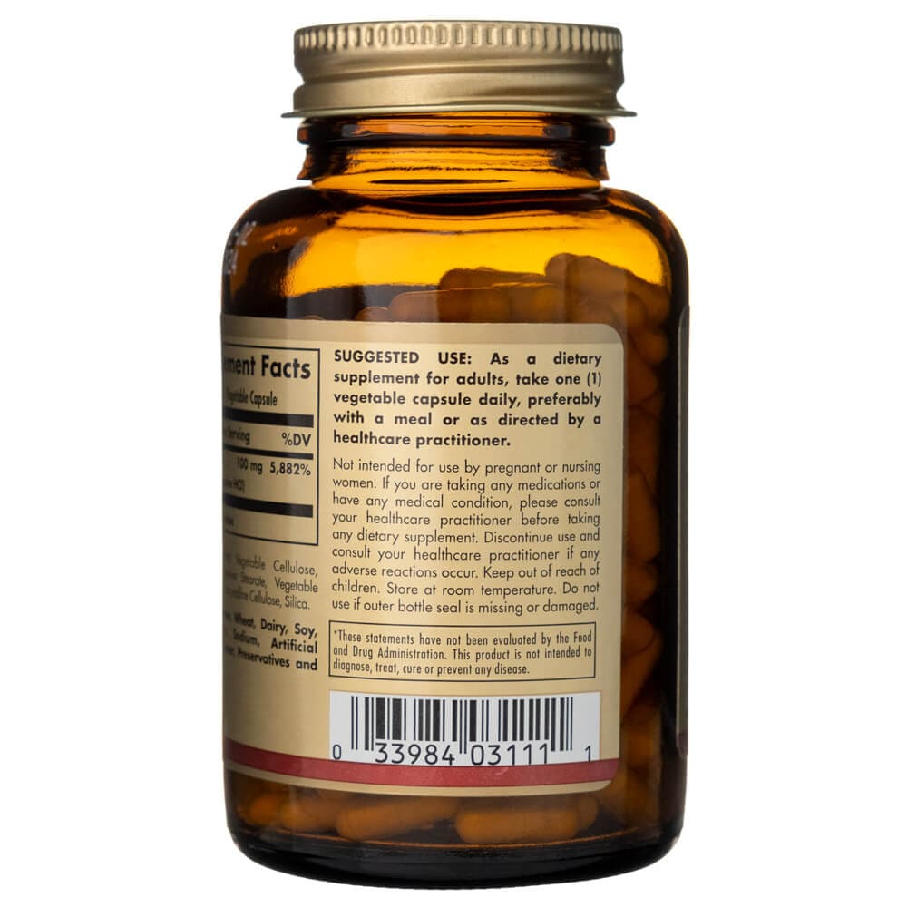Solgar Vitamina B6 100 mg - 250 Cápsulas Vegetales - Imagen 3