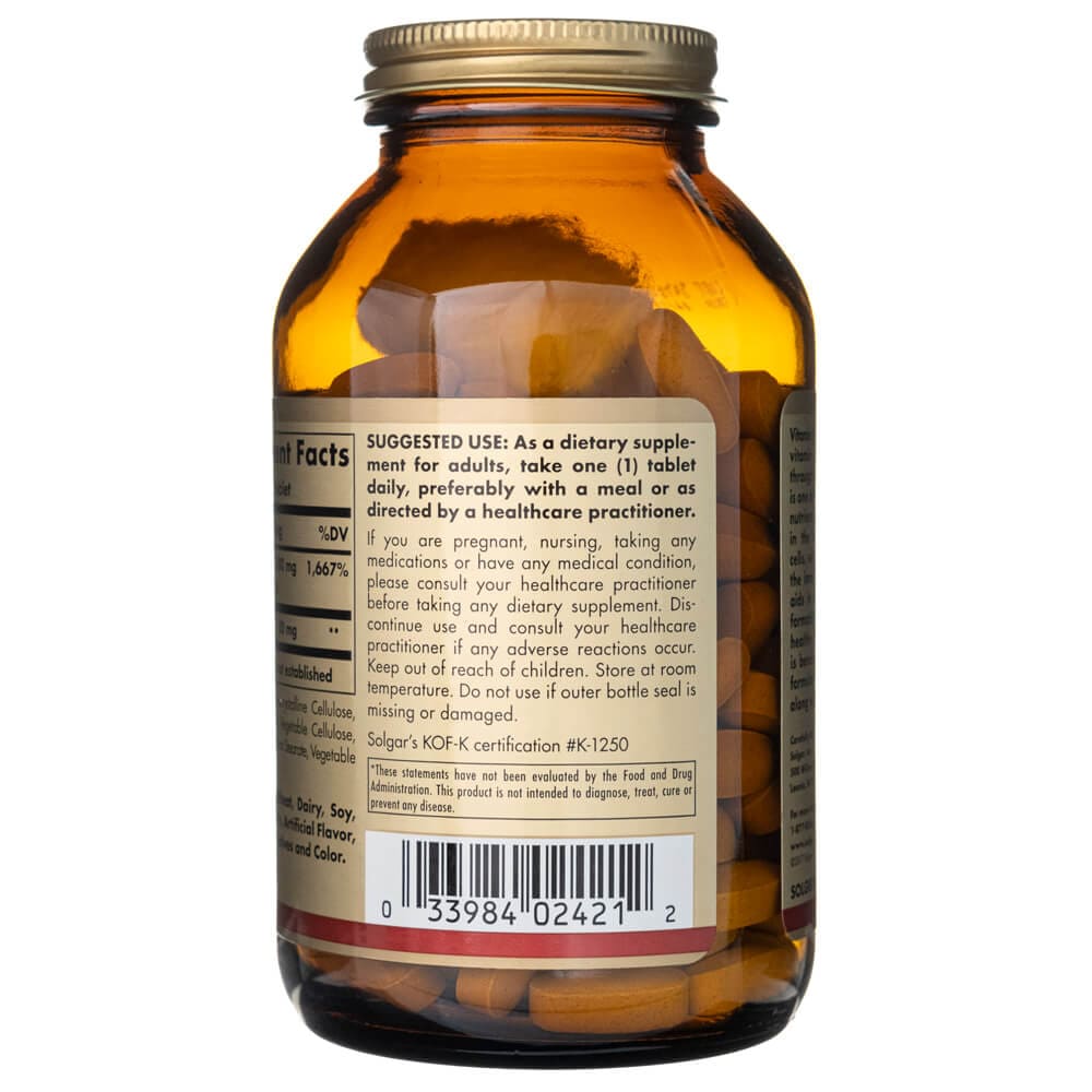 Solgar Vitamina C 1500 mg con Escaramujo - 180 Tabletas - Imagen 4