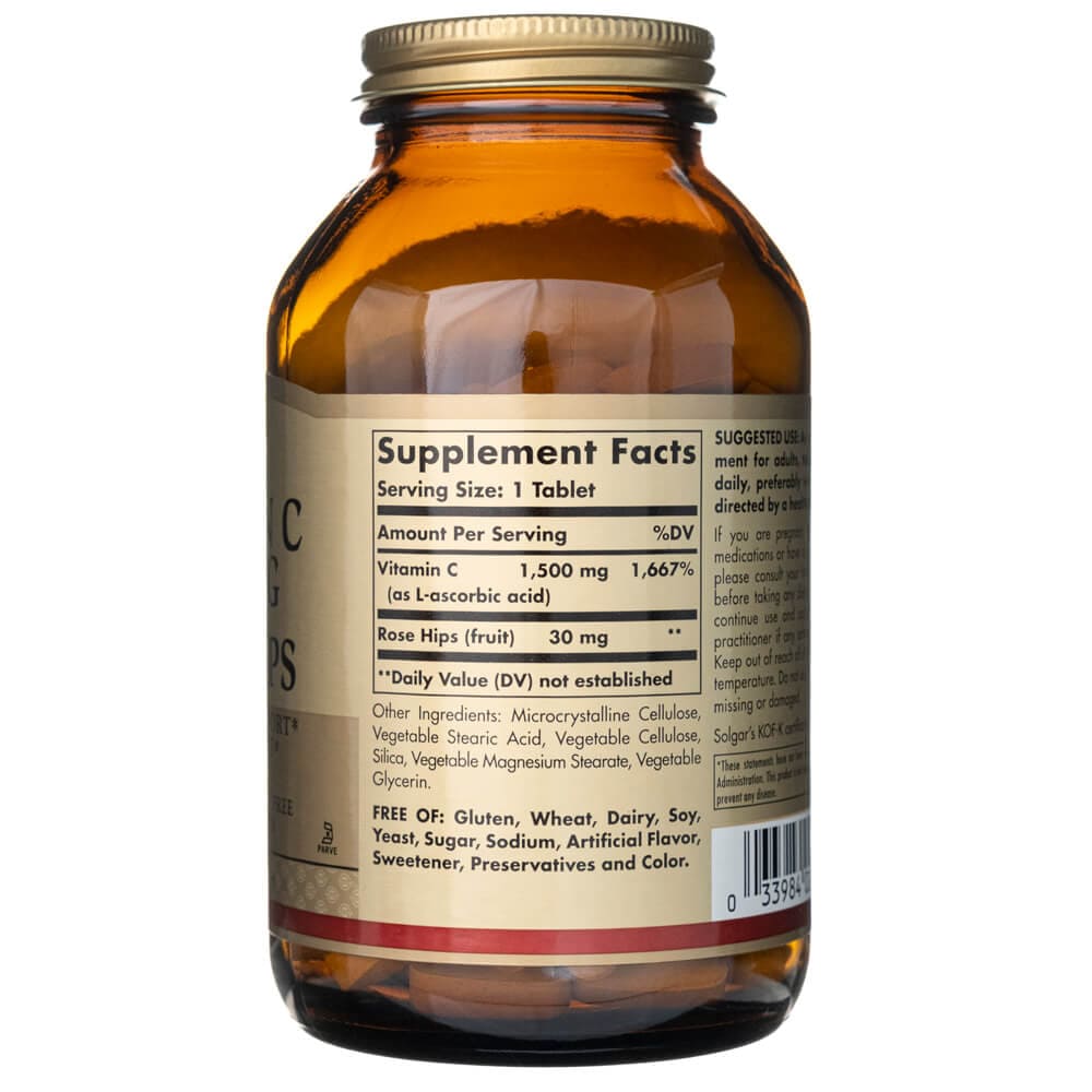 Solgar Vitamina C 1500 mg con Escaramujo - 180 Tabletas - Imagen 2