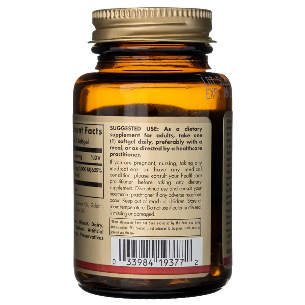 Solgar Vitamina D3 125 mcg (5000 UI) - 100 Cápsulas blandas - Imagen 4
