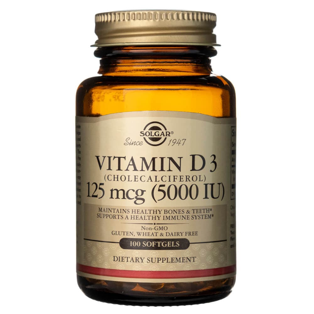 Solgar Vitamina D3 125 mcg (5000 UI) - 100 Cápsulas blandas