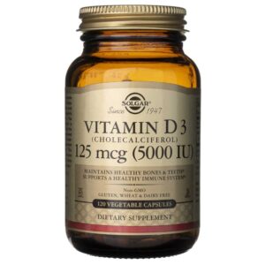 Solgar Vitamina D3 125 mcg (5000 UI) - 120 Cápsulas Vegetales