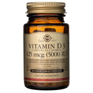 Solgar Vitamina D3 125 mcg (5000 UI) - 60 Cápsulas Vegetales