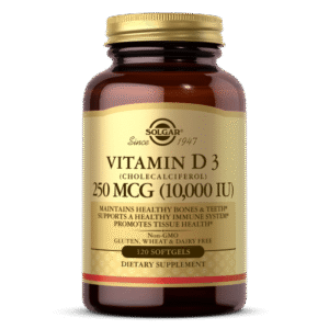 Solgar Vitamina D3 250 mcg (10000 UI) - 120 Cápsulas blandas
