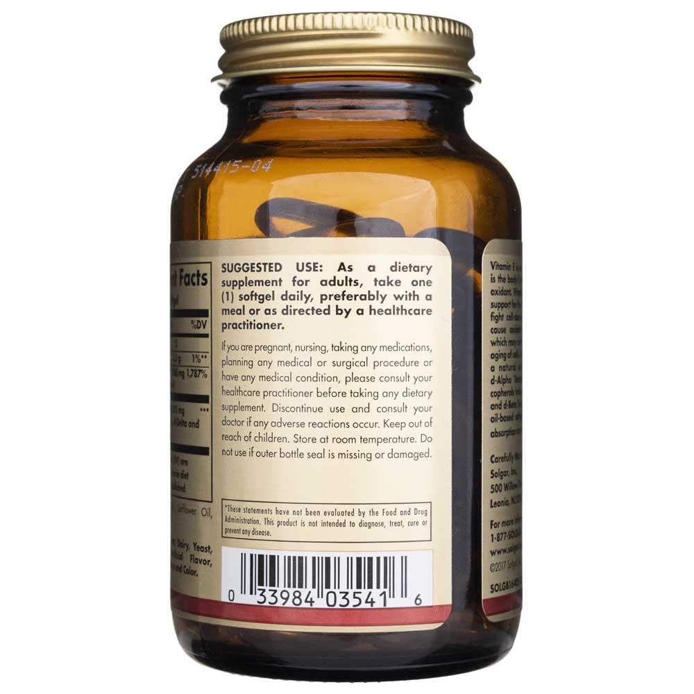 Solgar Vitamina E 268 mg - 100 Cápsulas blandas - Imagen 5
