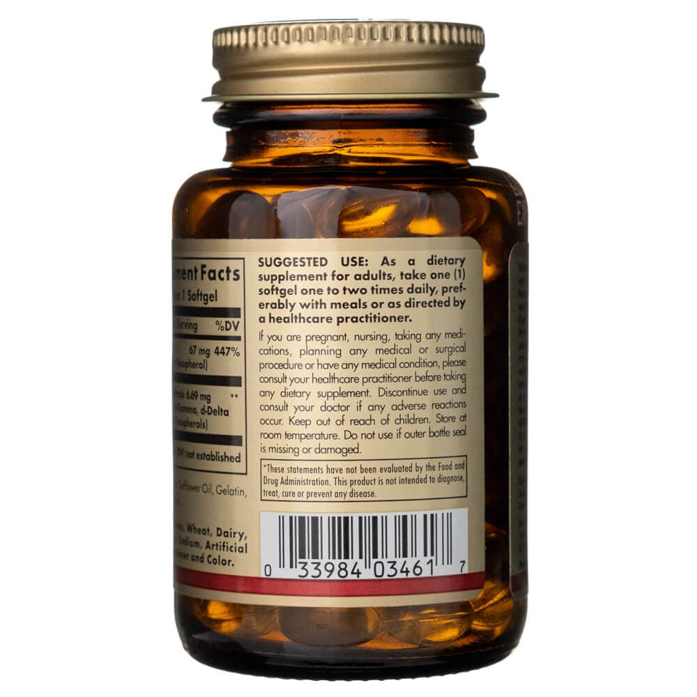 Solgar Vitamina E 67 mg (100 UI) (d-Alfa tocoferol) - 100 cápsulas blandas - Imagen 3