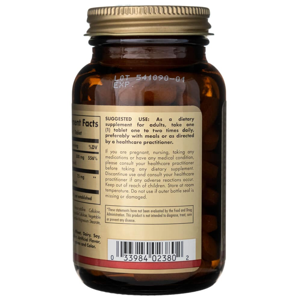 Solgar Vitamina C 500 mg con Escaramujo - 100 Tabletas - Imagen 3
