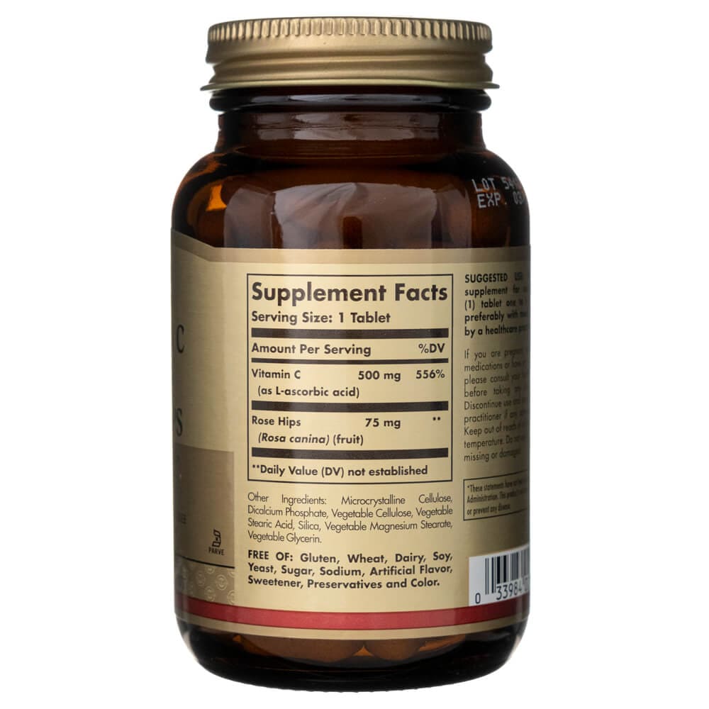 Solgar Vitamina C 500 mg con Escaramujo - 100 Tabletas - Imagen 2