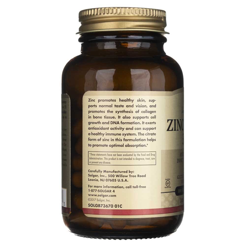 Solgar Citrato de Zinc 30 mg - 100 Cápsulas Vegetales - Imagen 3