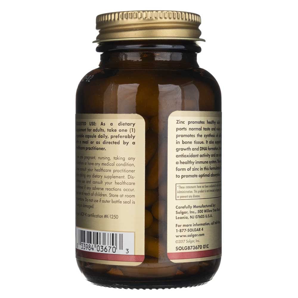 Solgar Citrato de Zinc 30 mg - 100 Cápsulas Vegetales - Imagen 4