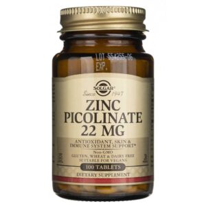 Solgar Picolinato de Zinc 22 mg - 100 Tabletas