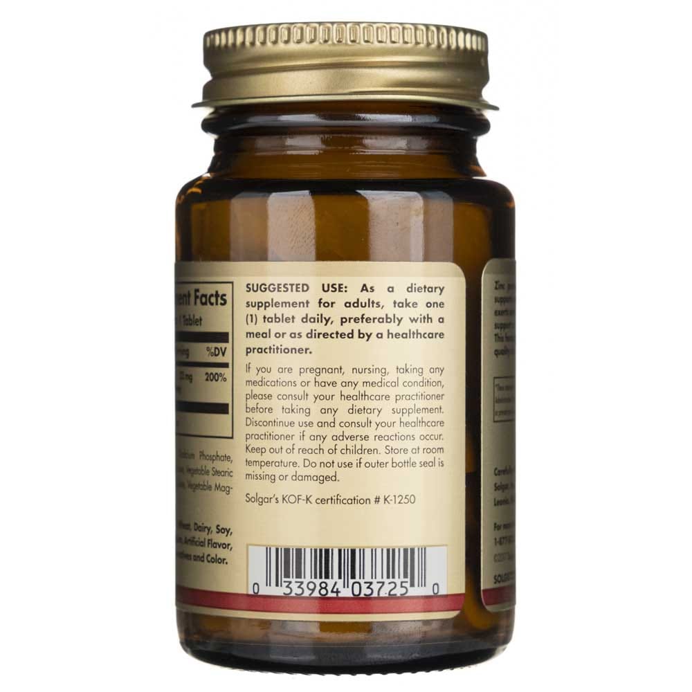Solgar Picolinato de Zinc 22 mg - 100 Tabletas - Imagen 4