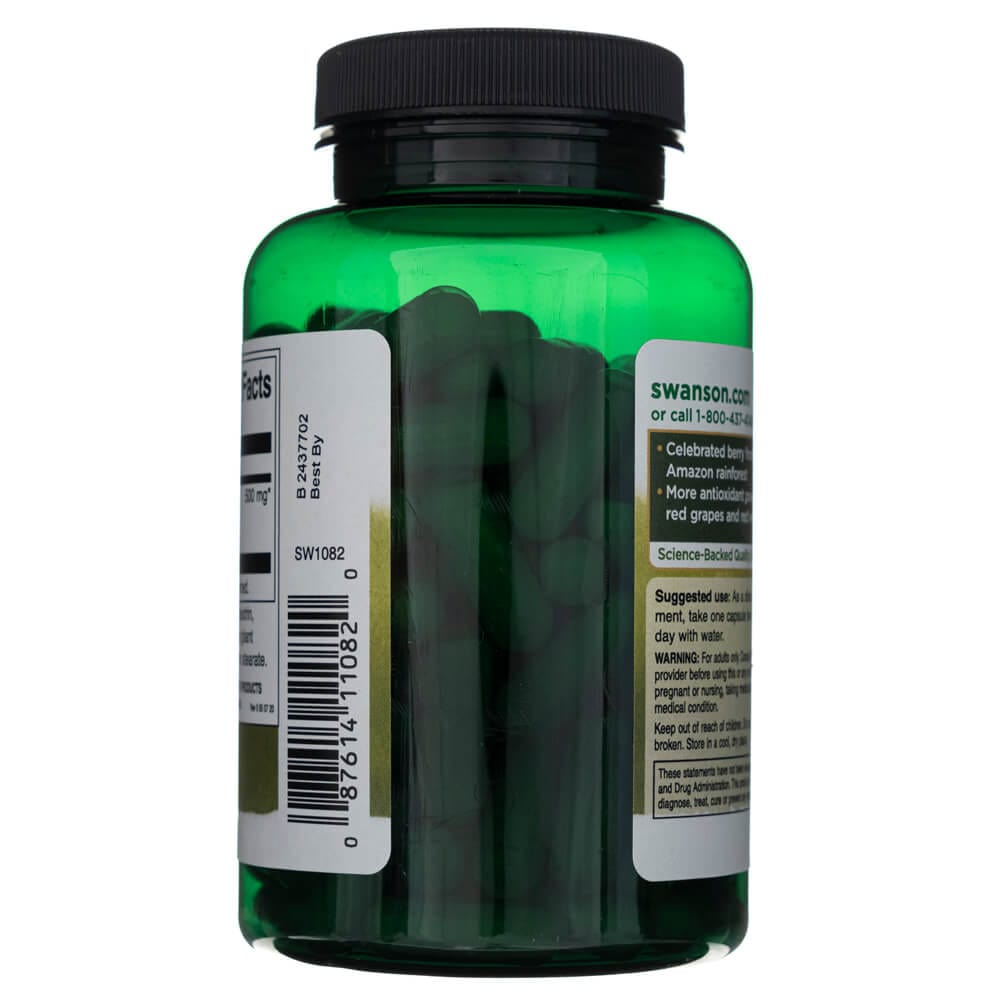 Swanson Acai Berry 500 mg - 120 Cápsulas - Imagen 3