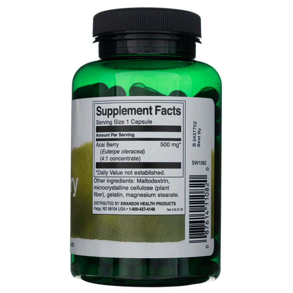Swanson Acai Berry 500 mg - 120 Cápsulas - Imagen 2