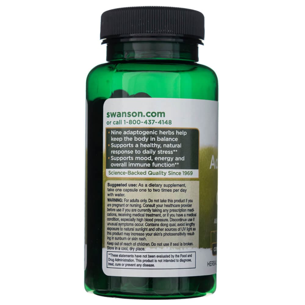 Swanson Complejo Herbal Adaptogénico con Rhodiola, Ashwagandha y Ginseng - 60 Cápsulas - Imagen 4