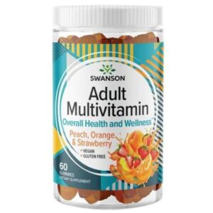 Swanson Multivitamínico para adultos, Melocotón, Naranja y St RAW bayas - 60 gominolas