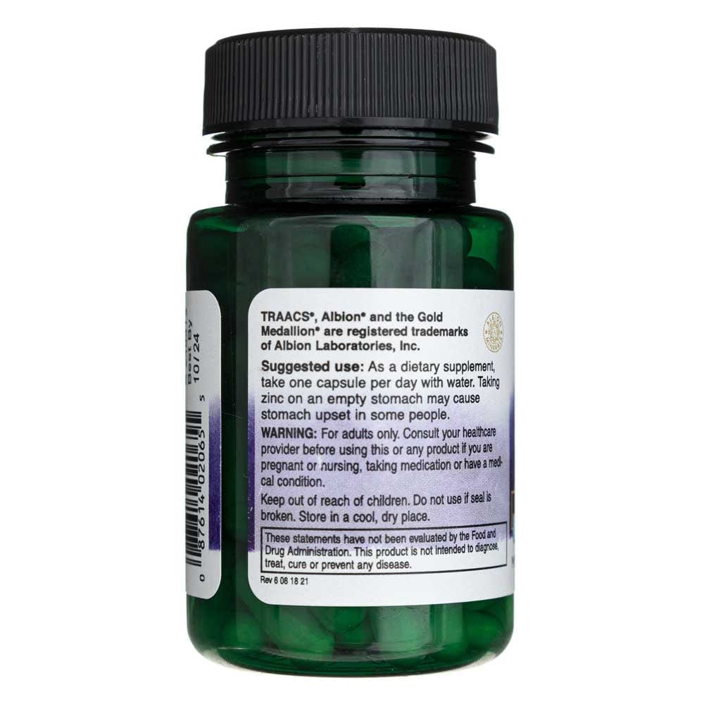 Swanson Albion Zinc Quelado 30 mg - 90 Cápsulas - Imagen 3