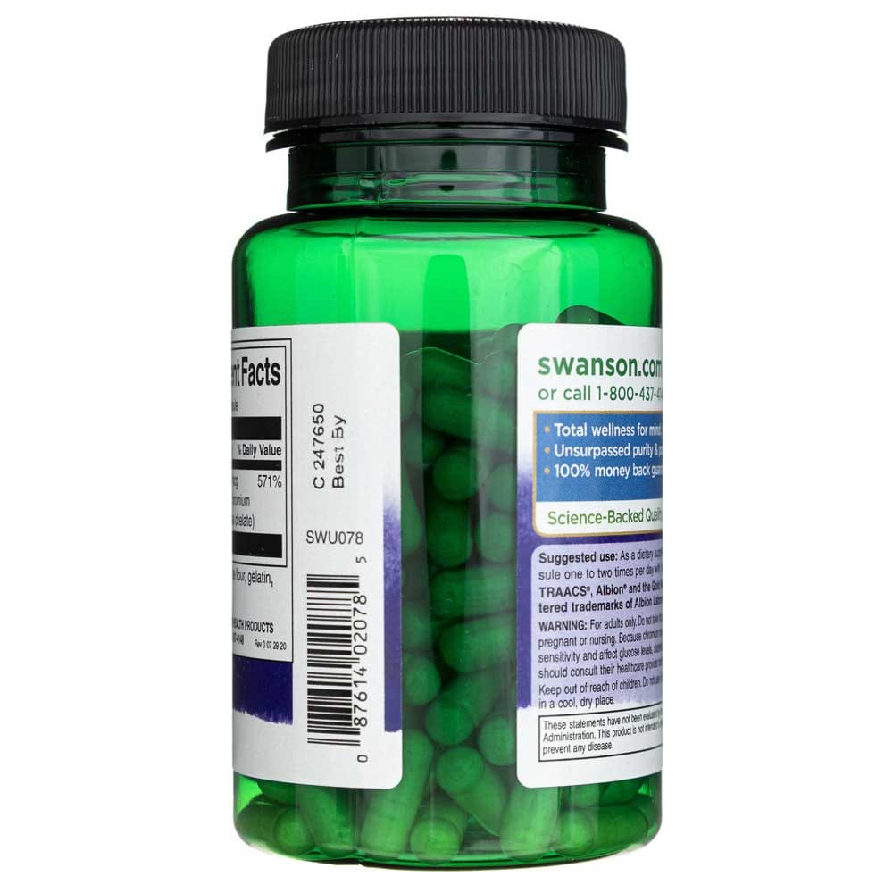 Swanson Albion Cromo 200 mcg - 180 Cápsulas - Imagen 3