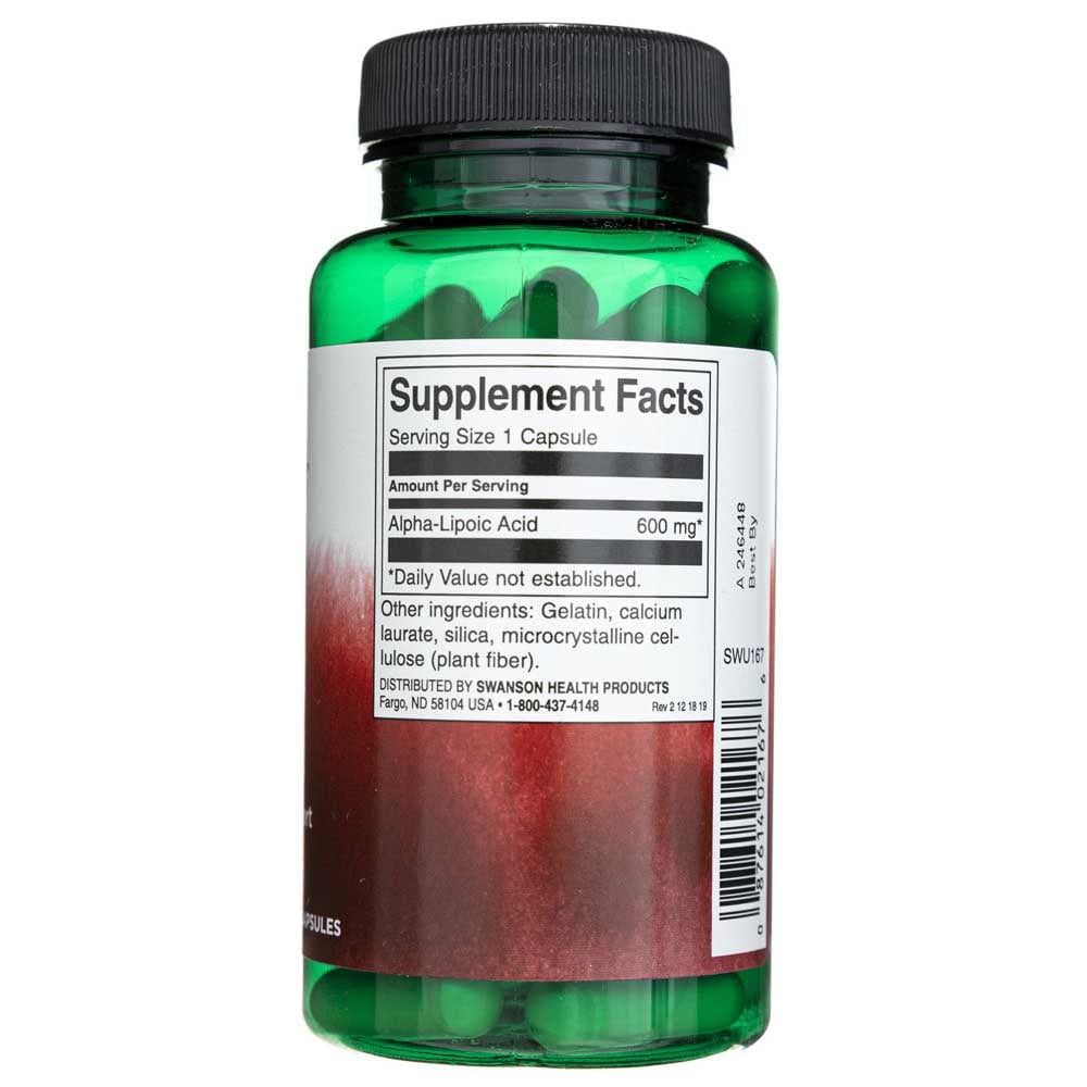 Swanson Ácido Alfa Lipoico 600 mg - 60 Cápsulas - Imagen 2