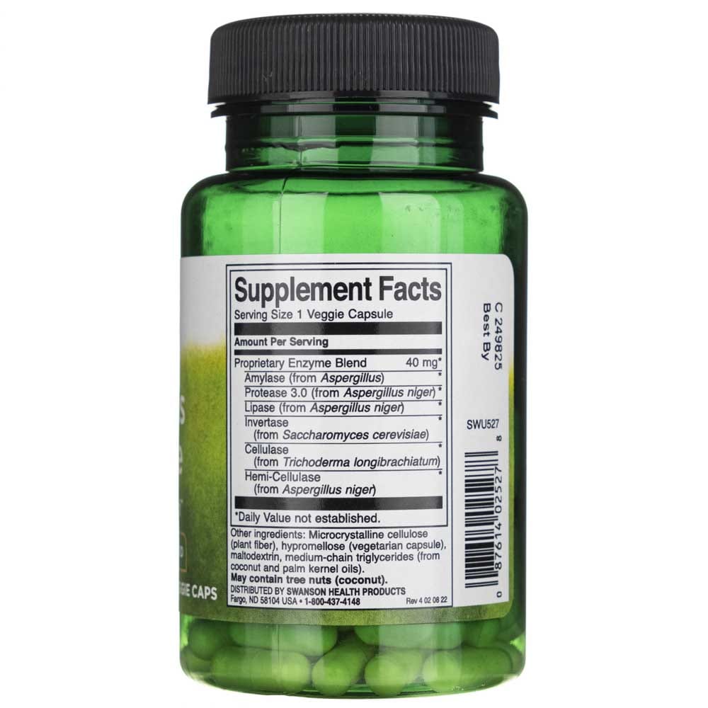 Swanson Enzima Anti-Gas 40 mg - 90 Cápsulas Vegetales - Imagen 2
