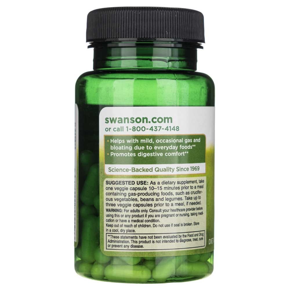 Swanson Enzima Anti-Gas 40 mg - 90 Cápsulas Vegetales - Imagen 3