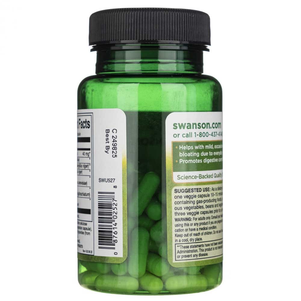 Swanson Enzima Anti-Gas 40 mg - 90 Cápsulas Vegetales - Imagen 4