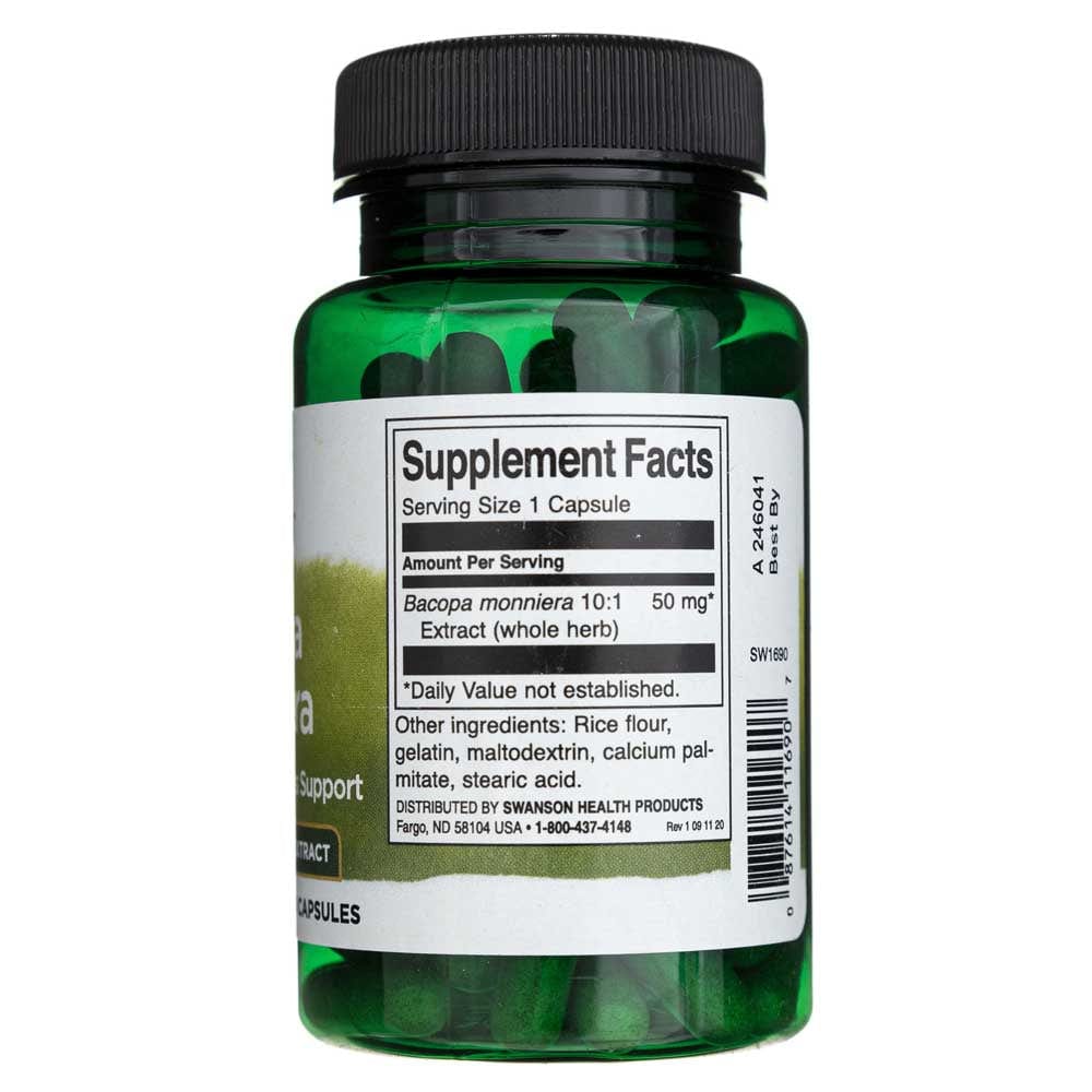 Swanson Bacopa Monniera 50 mg - 90 Cápsulas - Imagen 2