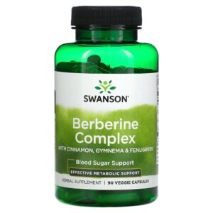 Swanson Complejo de berberina con canela, Gymnema y fenogreco - 90 cápsulas vegetales