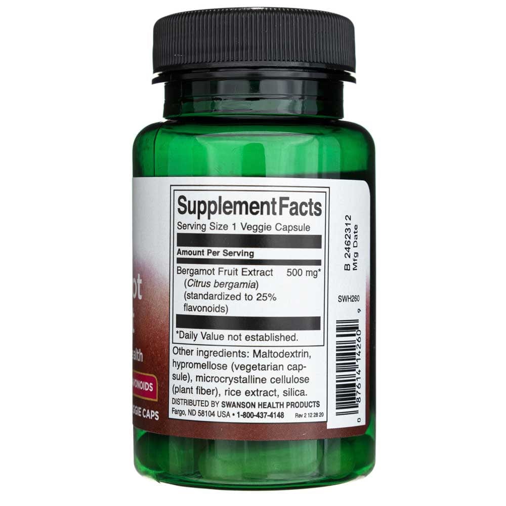 Swanson Extracto de Bergamota 500 mg - 30 Cápsulas Vegetales - Imagen 2