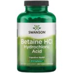 Swanson Betaína HCl Ácido clorhídrico con VegPeptasa - 250 cápsulas vegetales