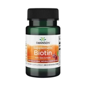 Swanson Biotina 5000 mcg, Sabor natural a cereza - 60 comprimidos