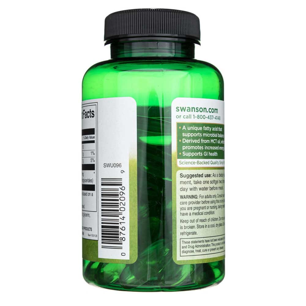 Swanson Ácido caprílico 600 mg - 60 cápsulas blandas - Imagen 4