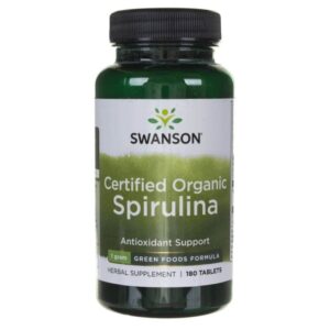 Swanson Espirulina Orgánica Certificada 500 mg - 180 Tabletas