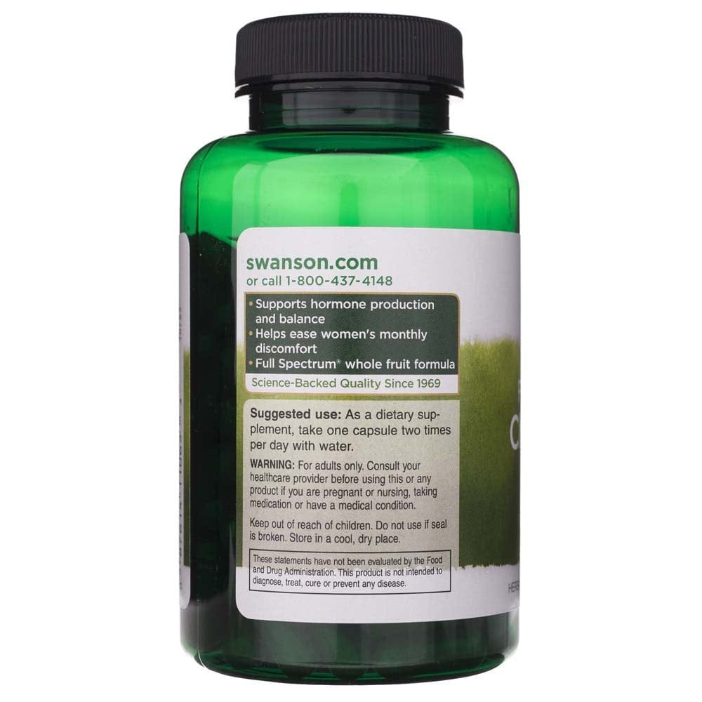 Swanson Fruto de sauzgatillo 400 mg – 120 cápsulas - Imagen 3