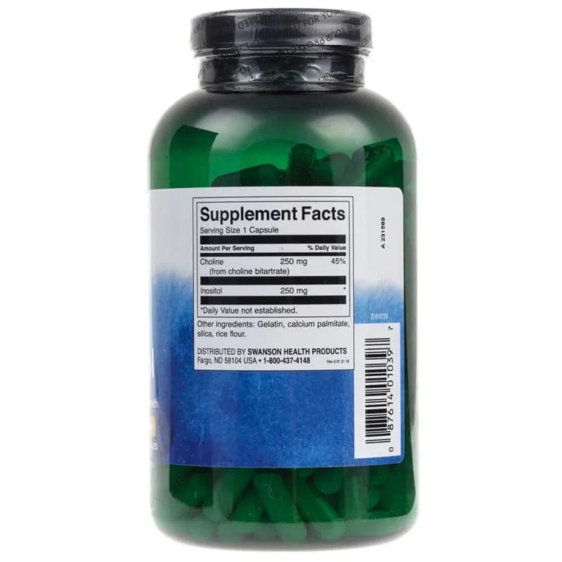 Swanson Colina e Inositol - 250 Cápsulas - Imagen 2