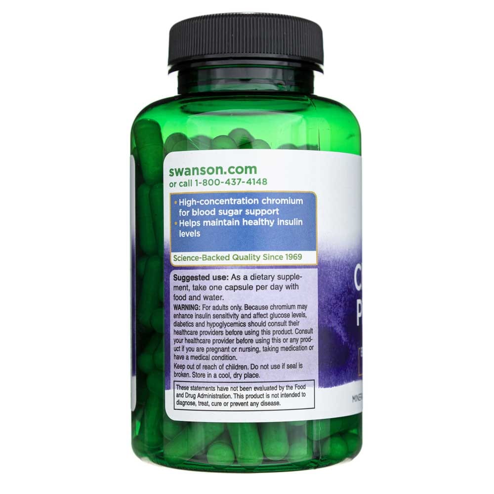 Swanson Picolinato de cromo 200 mcg - 200 cápsulas - Imagen 3