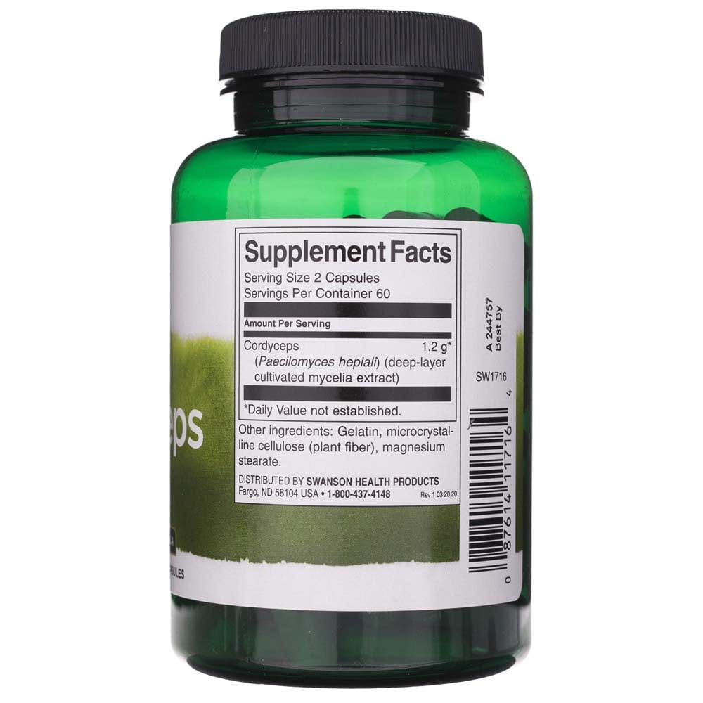 Swanson Cordyceps 600 mg - 120 Cápsulas - Imagen 2