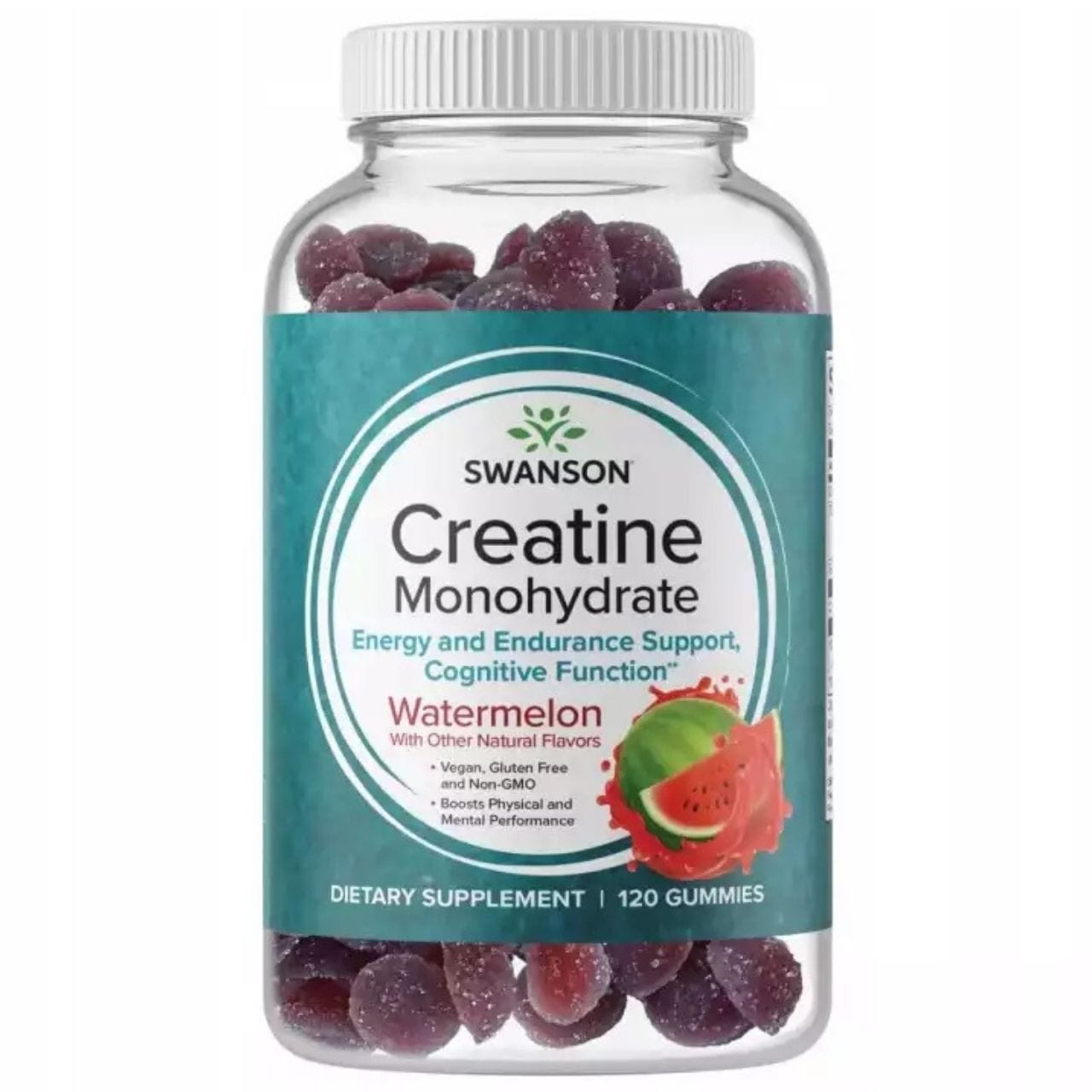Swanson Gominolas de monohidrato de creatina con sabor a sandía - 120 gominolas