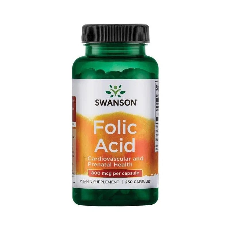 Swanson Ácido fólico 800 mcg - 250 Cápsulas