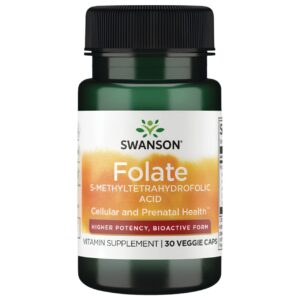 Swanson Ácido fólico (Quatrefolic ®) - 30 cápsulas vegetales
