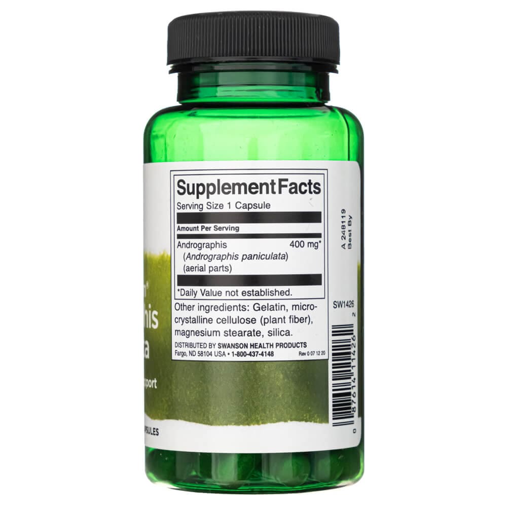 Swanson Full Spectrum Andrographis Paniculata 400 mg - 60 Cápsulas - Imagen 4