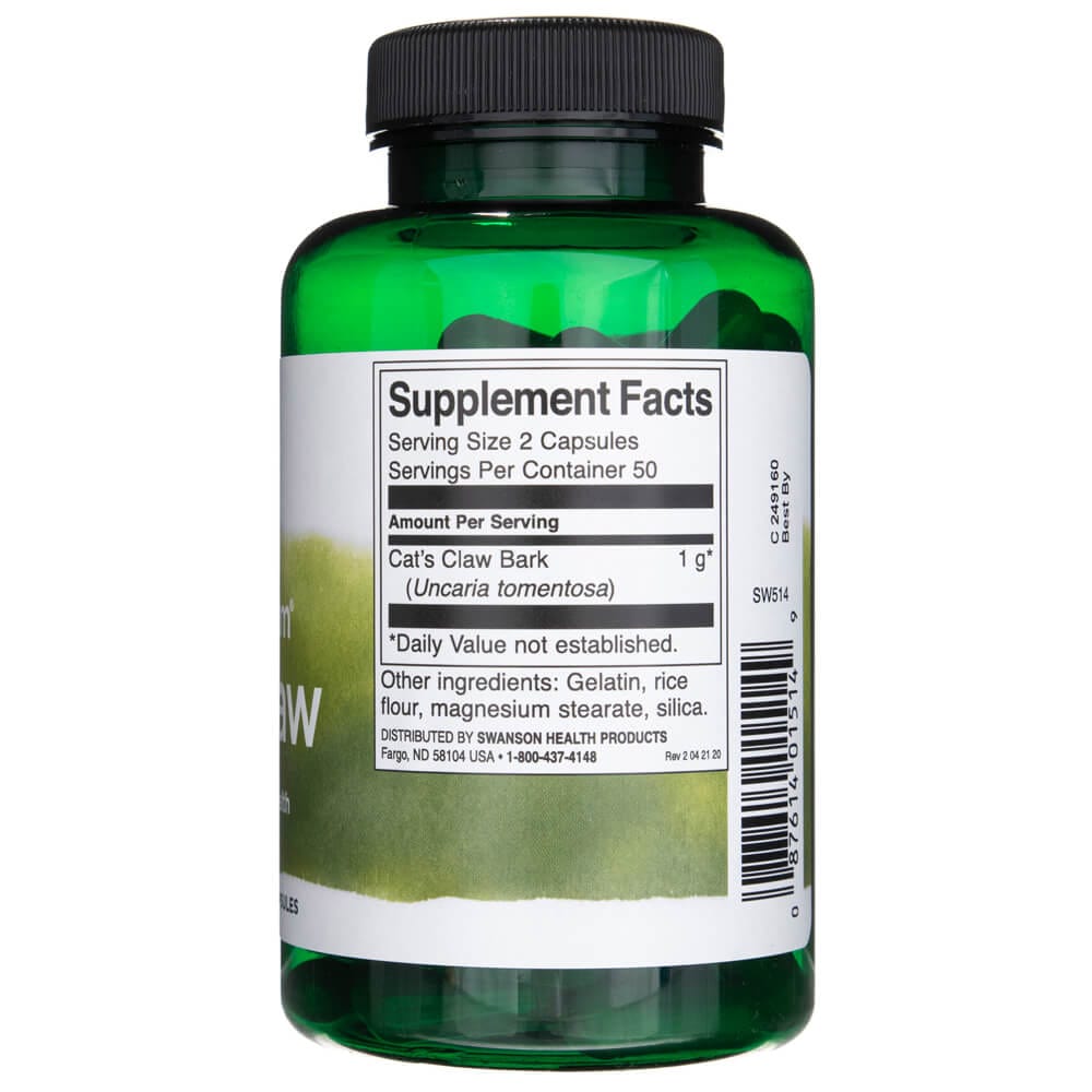 Swanson Uña de Gato de Espectro Completo 500 mg - 100 Cápsulas - Imagen 2