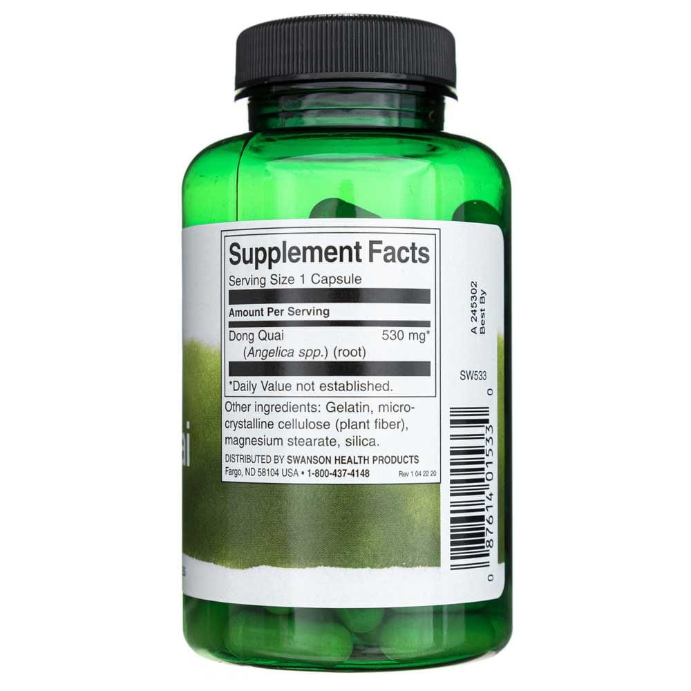 Swanson Dong Quai Espectro Completo 530 mg - 100 Cápsulas - Imagen 2
