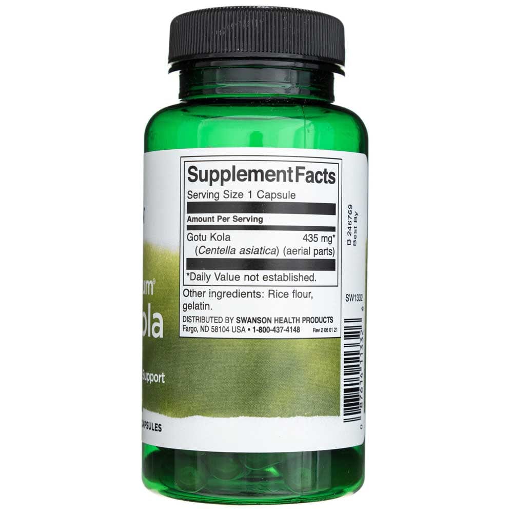 Swanson Gotu Kola Espectro Completo 435 mg - 60 Cápsulas - Imagen 2